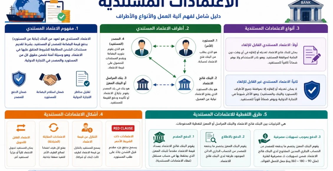 ما هي الاعتمادات المستندية؟ شرح كامل + الأنواع + أمثلة عملية