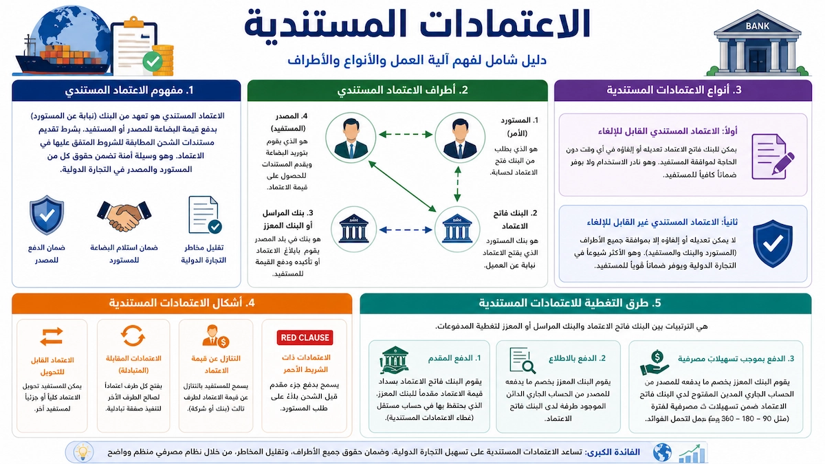ما هي الاعتمادات المستندية؟ شرح كامل + الأنواع + أمثلة عملية