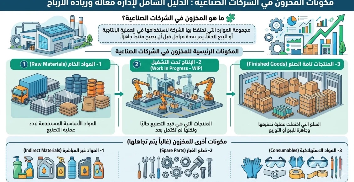 مكونات المخزون في الشركات الصناعية