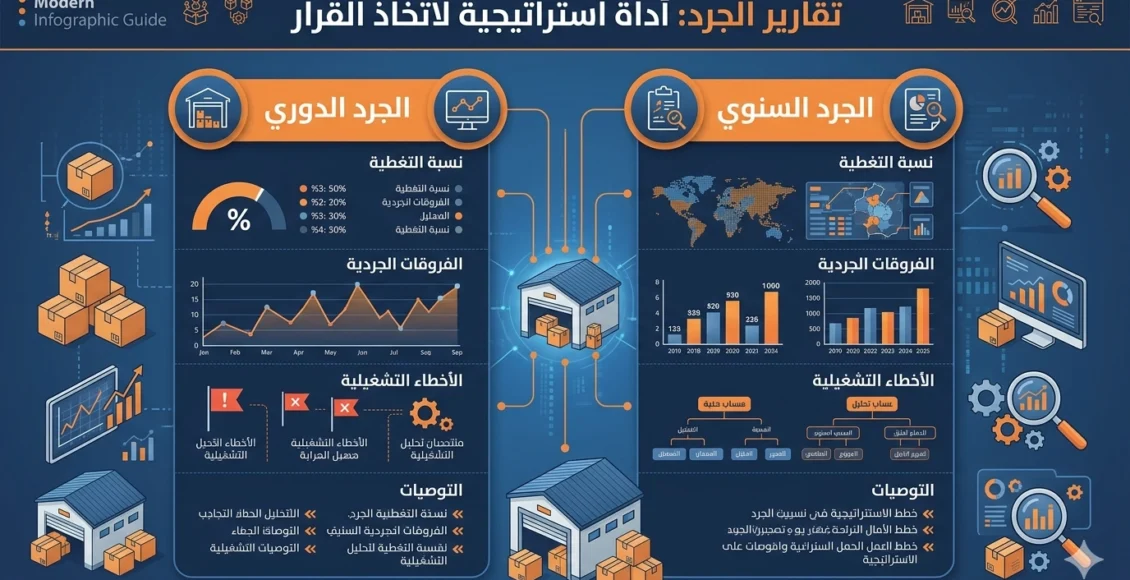 تقارير الجرد: أنواعها ومكوناتها وكيفية إعدادها باحتراف